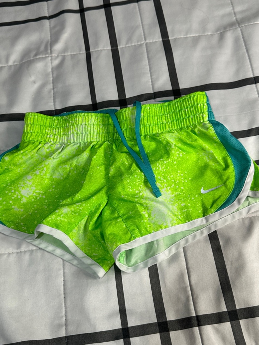 Nike Girls Lime Green/Teal Athletic Skort Shorts
